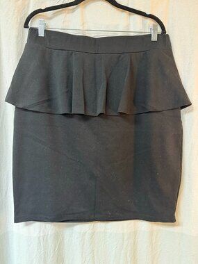 Ruffle Peplum Pencil Skirt